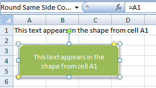 link a cell to an excel shape