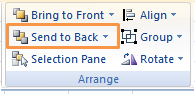 send to back excel shapes