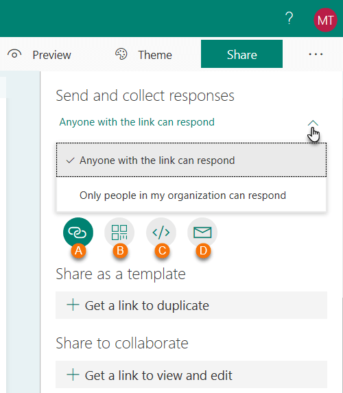 sharing Excel forms