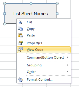 Excel Sheet Name List Macro