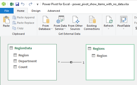 power pivot dimension table