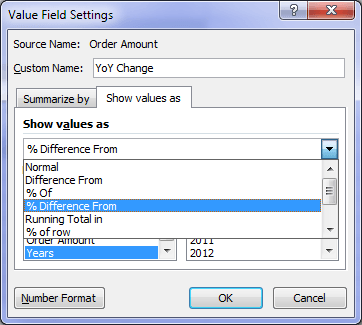 where is the value field settings on excel for mac