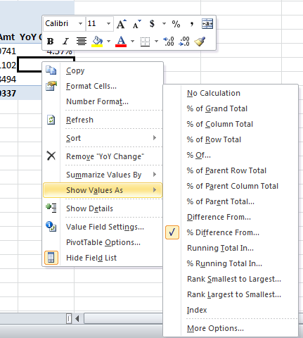 Show Values As in Excel 2010