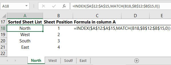 sort sheet index with INDEX & MATCH functions