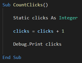 declaring a variable with static