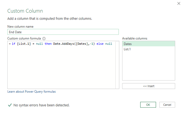 step 11 extract end dates