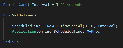 using public constant for interval