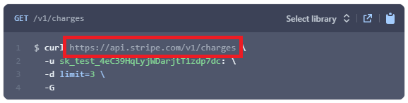 Stripe Charges API Request Example