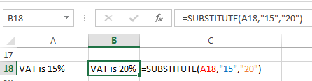 Excel Substitute Formula