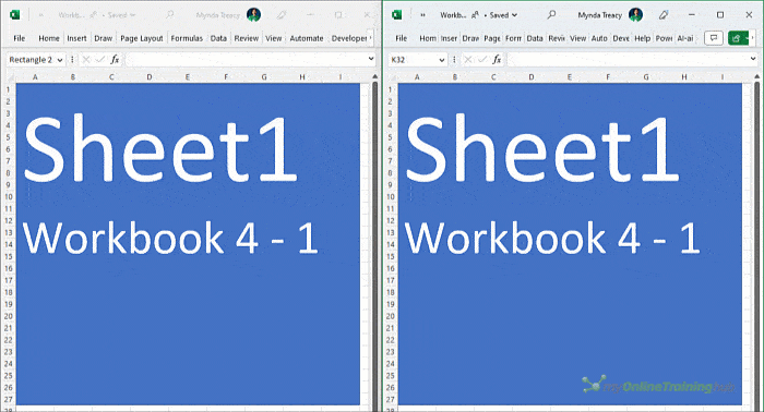 Synchronous scrolling in Excel windows