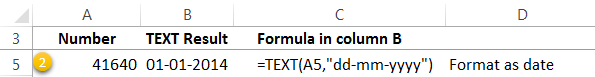Excel TEXT formula example 2