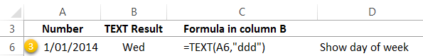 Excel TEXT formula example 3