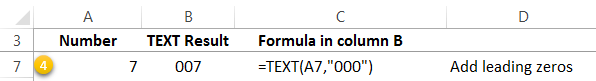 Excel TEXT formula example 4