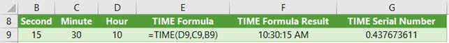 Excel TIME Function Example