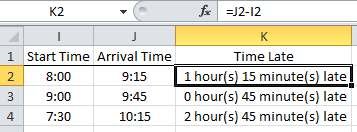 time calculation formula for excel