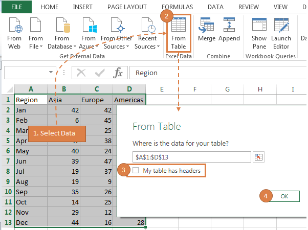 transpose data with Excel Power Query