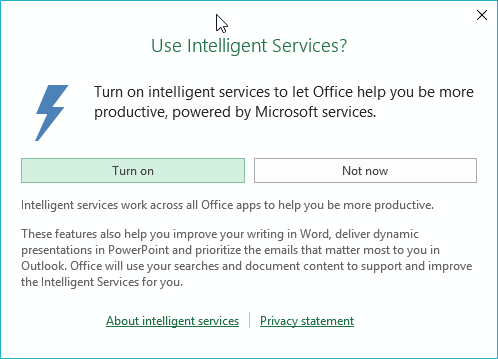 turn on Intelligent Services