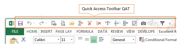 quick access toolbar QAT