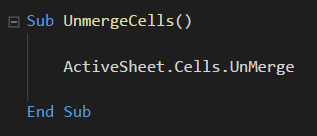 vba to unmerge merged cells