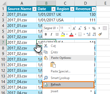 updating the query with new data 2