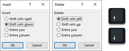 use arrow keys to select option