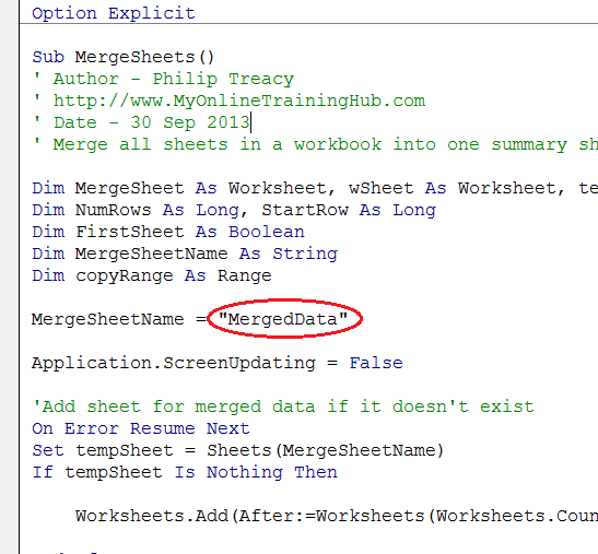 merging cells in excel to flat data in vba