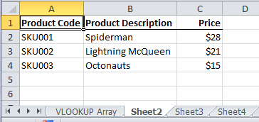 Excel VLOOKUP Multiple Sheets