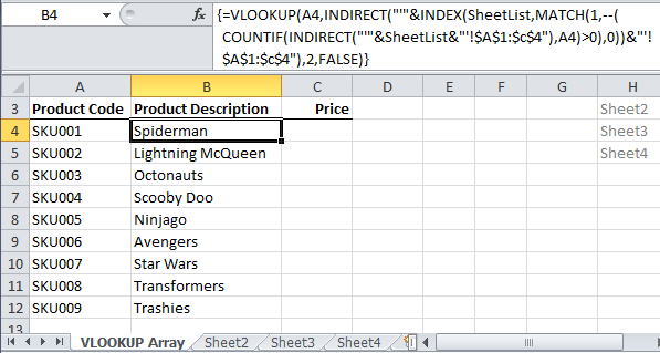 Vlookup For Multiple Sheets With Example