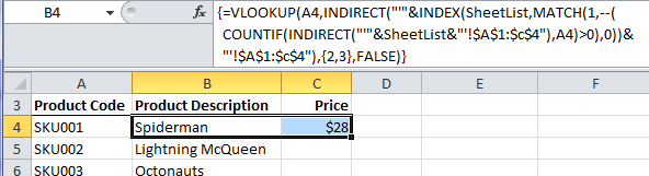 Excel VLOOKUP Multiple Sheets