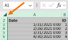 Select whole worksheet