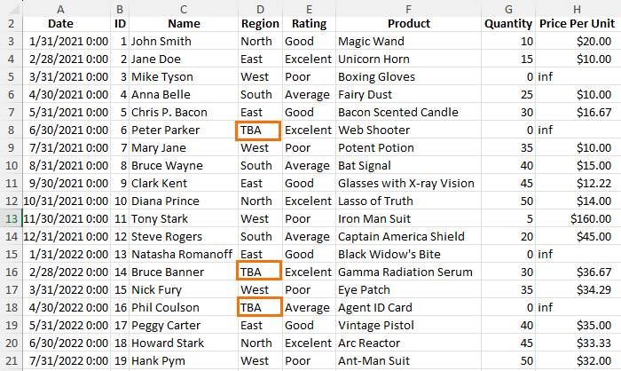 Enter value in all blank cells at once