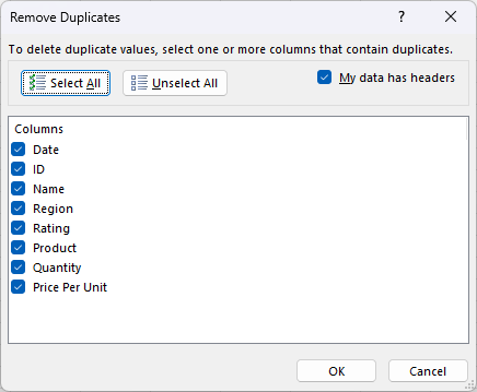 Select all columns in table