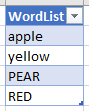 list of words we're looking for