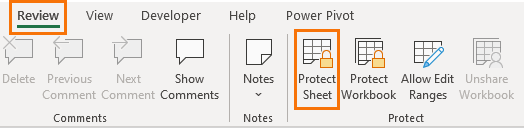 Excel worksheet protection