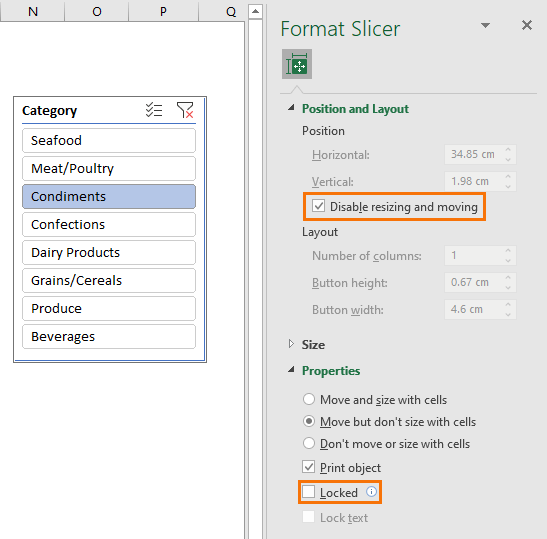 Protect Excel Slicers