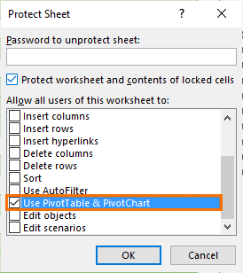 Excel worksheet protection